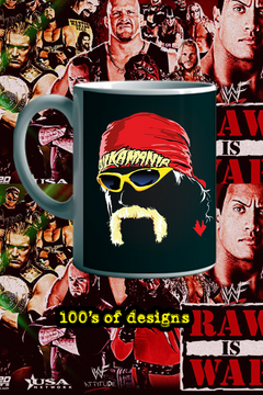 HULKAMANIA Mug | 11oz Hulk Hogan Graffiti Face Cup | Retro Wrestling Icon Coffee Gift