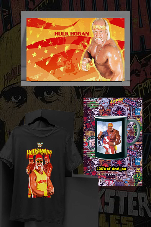 HULK HOGAN – The Immortal 3-Piece Fan Pack | Large T-Shirt, 24x36 Poster & 11oz Mug | Vintage WWF Decor