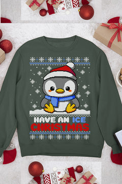 Have an Ice Christmas | Christmas Ugly Design | Penguin Era | Holiday Sweatshirt