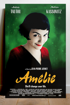 Amelie Audrey Tautou Premium Gloss Poster | French Film Character Design | Vintage Movie Art Print