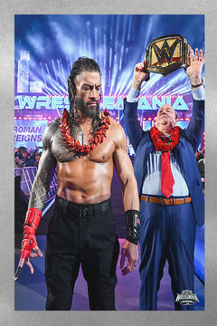 WWE Wrestlemania 40 Roman Reigns Tribal Chief Entrance Gloss Poster | Wrestlemania 40 Exclusive Design | WWE Fan Art | Premium Quality Print