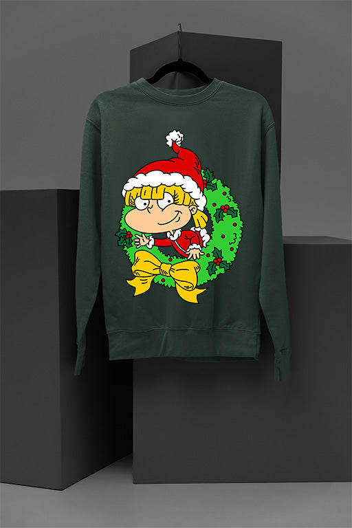 UGLY Angelica's Festive Fusion | Retro Rugrats Angelica | Christmas Ugly Sweatshirt