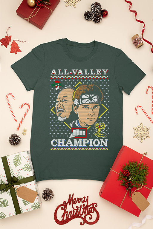 KIDS UGLY Vintage Karate Kid Miyagi Daniel All Valley Championship Logo T-shirt | Retro