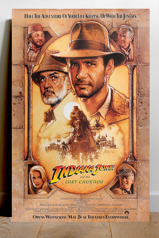 Indiana Jones and the Last Crusade Harrison Ford Poster | Film Memorabilia | Movie Collectible | Vintage Movie Poster Art