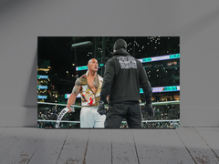 Wrestlemania 40 Premium Gloss Poster | The Rock Stares Down The Undertaker | Wrestlemania 40 Photo Print | WWE Wrestling Art Print | Sports Memorabilia Decor