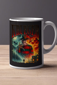 Halloween Freddy Krueger 11oz Mug | Horror Film Poster Design | Scary Movie Collectible GrillzSellerProducts