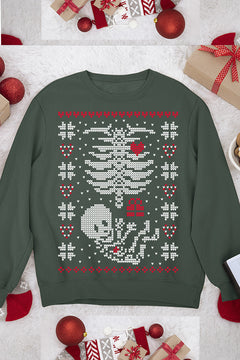 "Rotting Rebel Skeleton" Christmas Sweatshirt | Spooky Season | Festive Bones |