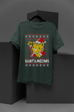 UGLY Santa Meowstravaganza Christmas T-Shirt | Whisker Wonderland | Festive