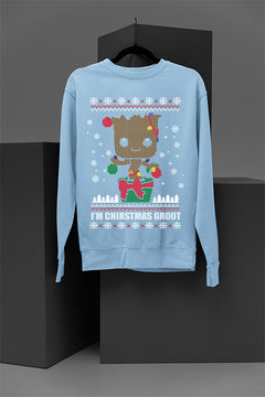 UGLY Marve Baby Groot I Am Christmas Groot | Marvel Christmas Sweatshirt | Holiday Funny