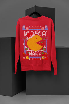 UGLY Retro Pacman Christmas Sweatshirt | Vintage Arcade Gaming | Festive Ugly Design |