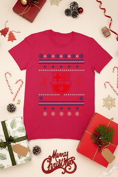 "KIDS UGLY Barcelona FCB Logo Christmas Tee | Kids Ugly Christmas Sweater |