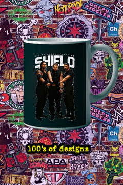 THE SHIELD 11oz Mug | WWE The Shield Superstars Design - Dean Ambrose Seth Rollins Roman Reigns - Wrestling Fan Gift