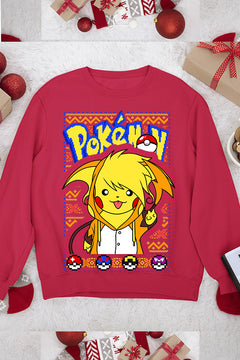 UGLY Pikachu Christmas Cheer | Festive Pokemon Ugly Sweatshirt Trend | Retro Pikachu Holiday Vibes