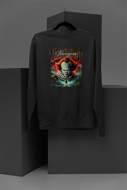 Horror | Pennywise Cozy Pullover Sweatshirt | Clown Movie Fan Apparel | Warm Halloween Top