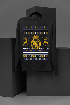UGLY Real Madrid Christmas Sweatshirt | Vintage Madrid Logo | Retro Christmas Apparel | Best of Real Madrid