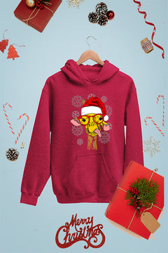 Goofy Giraffe in a Santa Hat | Kids Christmas Ugly Hoodie