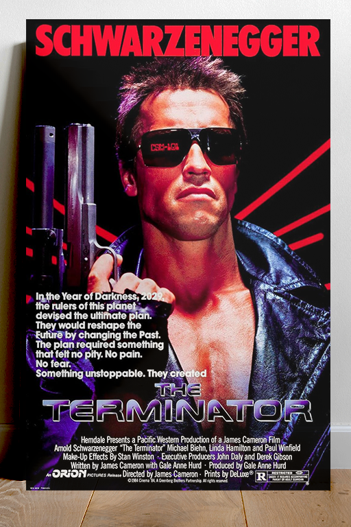 The Terminator Arnold Schwarzenegger Premium Gloss 24x36 inch Poster | Film Memorabilia Art | Vintage Movie Fan Print