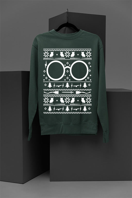 UGLY Harry Potter Christmas Sweatshirt | Magical Christmas Fun | Wizarding World Festivities | Yule