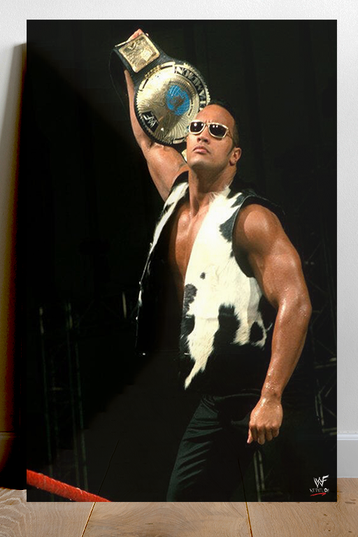 WWE Attitude Era The Rock The Peoples Champion Gloss Poster | Collectible WWE Attitude Era Print | Vintage Wrestling Decor | Retro Wrestling Fan Art