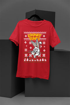 UGLY Retro Bugs Bunny Christmas T-Shirt | Looney Tunes Graphic Tee | Vintage Looney T