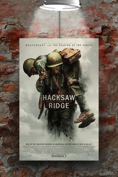 Hacksaw Ridge Andrew Garfield Gloss Poster Film Art Print | War Movie Memorabilia | Mel Gibson Directing | WWII Classic Design