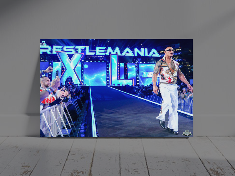 Wrestlemania 40 The Rock The Boss Is Here Wrestlemania Entrance Poster | Premium Gloss Poster | Wrestlemania 40 Design | Wrestlemania 40 Print | Wrestlemania 40 Art | The Rock Poster from Wrestlmania 40 | The