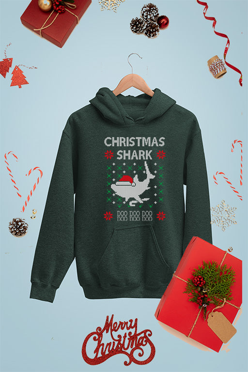 KIDS UGLY Christmas Shark | Kids Christmas Ugly Design Hoodie | Festive Holiday Apparel