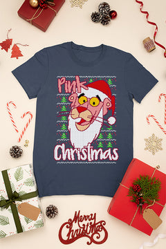 KIDS UGLY Pink Panther Pink Christmas Shirt | Retro Kids Christmas Tee | Vintage Cartoon Ugly