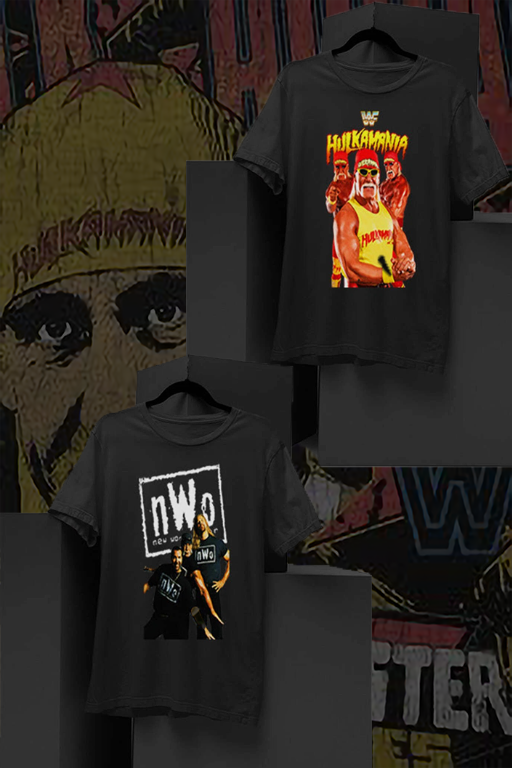 Hulk Hogan Dual Era T-Shirt Bundle – Hulkamania & NWO Legends