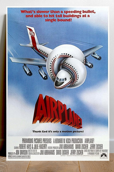 Airplane | Robert Hays & Julie Hagerty | Classic Comedy Movie Poster | 80s Film Glossy Print | Retro Cinema Wall Art | Funny Cult Film Decor