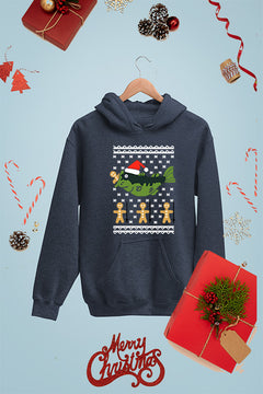 KIDS UGLY Festive Fishy Feast Christmas Fish | Kids Christmas Ugly Design Hoodie