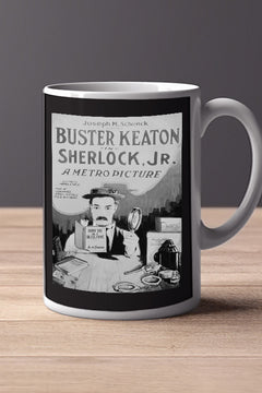 Sherlock Jr 11oz Mug Sherlock Jr Design | Film Memorabilia | Vintage Movie Poster | Classic Cinema Collectible | Buster Keaton Art Mug