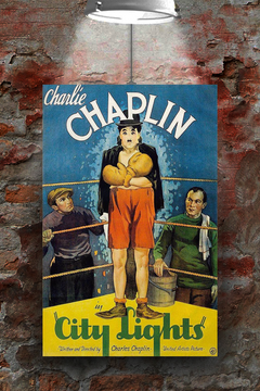 City Lights Poster Charlie Chaplin | Vintage Film Print | Gloss Wall Art Décor