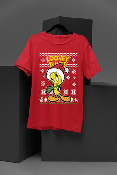 UGLY Tweety Festive Folly Christmas T-Shirt | Looney Tunes Retro Cartoon | N
