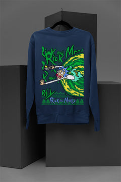 UGLY Rick Sanchez Christmas Chaos | Rick and Morty Ugly Sweatshirt | Retro Sci-Fi Holiday