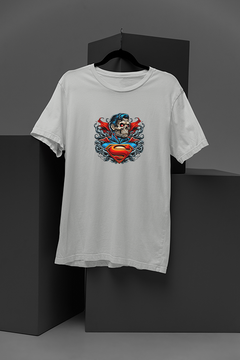 "Superhero Skeleton Style – Unique Superman Design | Edgy DC Comics Inspired Tee"