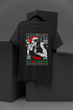 UGLY Christmas T-Shirt Design: 2PAC Retro Rap Legend | Vintage Hip Hop Xmas