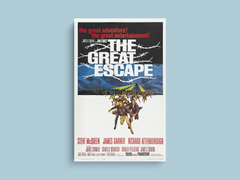 The Great Escape Canvas Print | Film Art | Steve McQueen | Classic Movie Poster Art