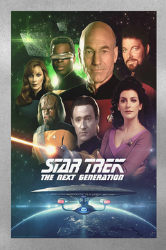 Star Trek The Next Generation Poster | Patrick Stewart | TV Show Memorabilia | Gloss Art Print | Sci-Fi Fan Gift