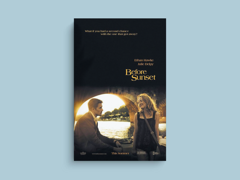 Before Sunset Canvas Print featuring Ethan Hawke & Julie Delpy | Film Art Decor | Movie Poster Wall Art | Film Enthusiast Gift