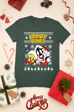 UGLY Retro Sylvester and Tweety Festive Vibes T-Shirt | Looney Tunes Retro