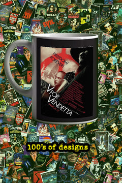 V for Vendetta 11oz Mug Natalie Portman Film Memorabilia GiftyyvalV for Vendetta Collectible Movie Poster Tea Cup Vintage Art Décor(EXPR)