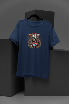 "Marvel-Inspired Iron Man Skull T-Shirt | Comic Book Hero Armor | Edgy Avenger Costume Tee"