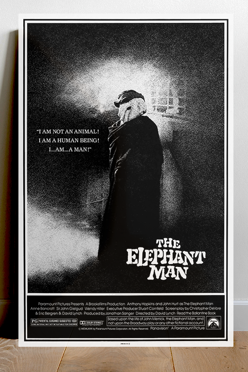 The Elephant Man | John Hurt Gloss Film Poster | Vintage Movie Memorabilia | Collectible Wall Art