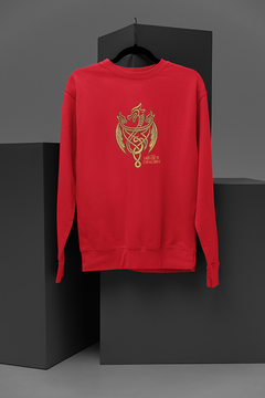 House of The Dragon Gold Three Dragon Emblem Sweatshirt | Game of Thrones Inspired Pullover | Dragon Logo Hoodie | Targaryen Family Sigil Jumper