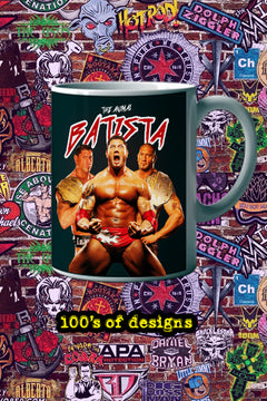 BATISTA 11oz Mug featuring Pro Wrestling Superstar | WWE Legend Dave Bautista Image - Collector's Item for Fans
