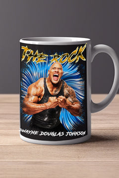 The Rock 11oz Mug featuring Pro Wrestling Star Dwayne Johnson | WWE Collectible Cup | Wrestling Fan Gift