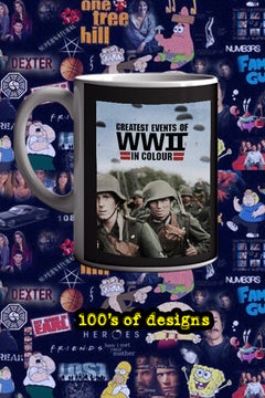 Greatest Events of WWII in Colour 11oz Mug | TV Show Design | Collectible Memorabilia | David Attenborough