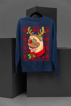 UGLY Pugy Christmas Vintage Sweater | Funny Pug Christmas Sweatshirt | Retro Christmas U