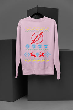 UGLY Flashy Christmas Delight | DC The Flash Logo | Holiday Speedster Fun | Retro Era